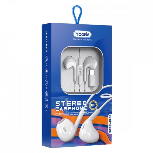 YookiEL03 Manos Libres Estéreo Tipo C con Control de Volumen