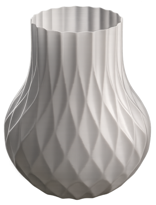 Jarron_10x9x9_ Jarrón Decorativo Impreso en PLA Blanco 10 cm