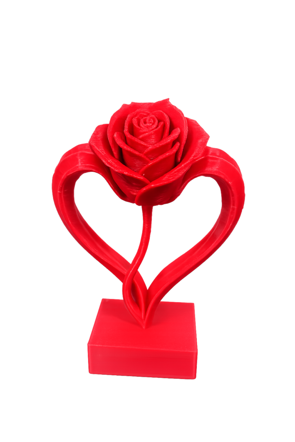 EsculturaCorazonRosa Escultura Corazón con Rosa 10 cm PLA Rojo