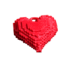 Llavero Corazón Pixel Art 5 cm Rojo