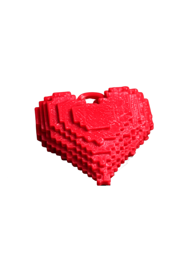 Llavero Corazón Pixel Art 5 cm Rojo