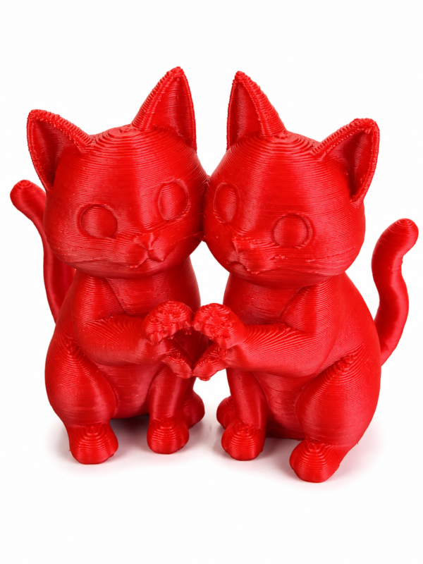 Escultura Pareja de Gatos Corazón 8 cm Roja